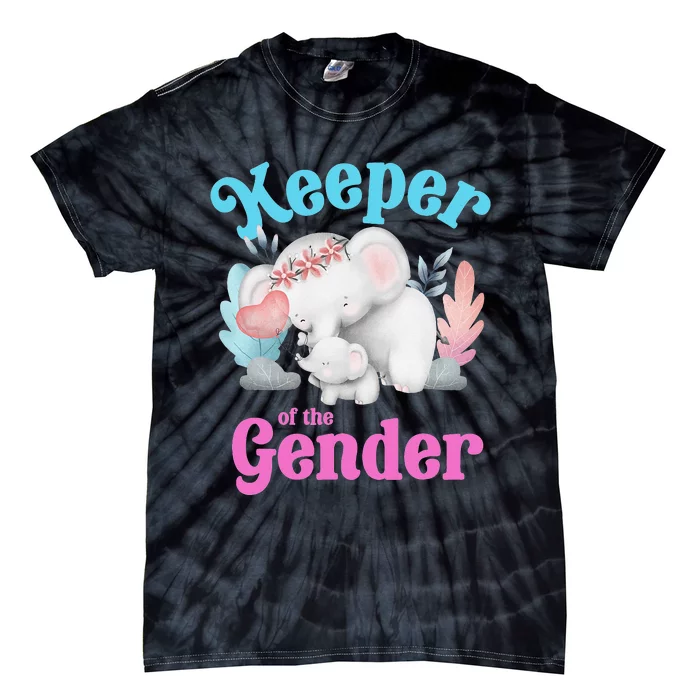 Cute Baby Elephant Keeper of Gender baby reveal party idea Tie-Dye T-Shirt