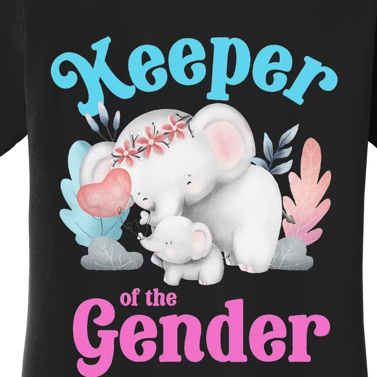 Cute Baby Elephant Keeper of Gender baby reveal party idea Women's T-Shirt