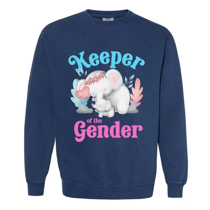 Cute Baby Elephant Keeper of Gender baby reveal party idea Garment-Dyed Sweatshirt