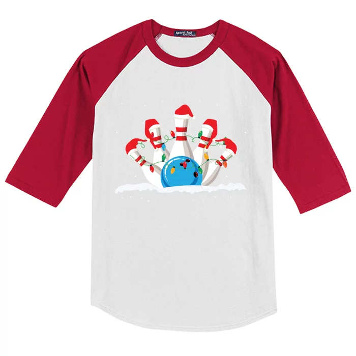 Christmas Bowling Expert Xmas Lights Bowling Game Lover Meaningful Gift Kids Colorblock Raglan Jersey