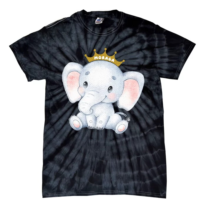 Cute baby elephant crown tiara Tie-Dye T-Shirt