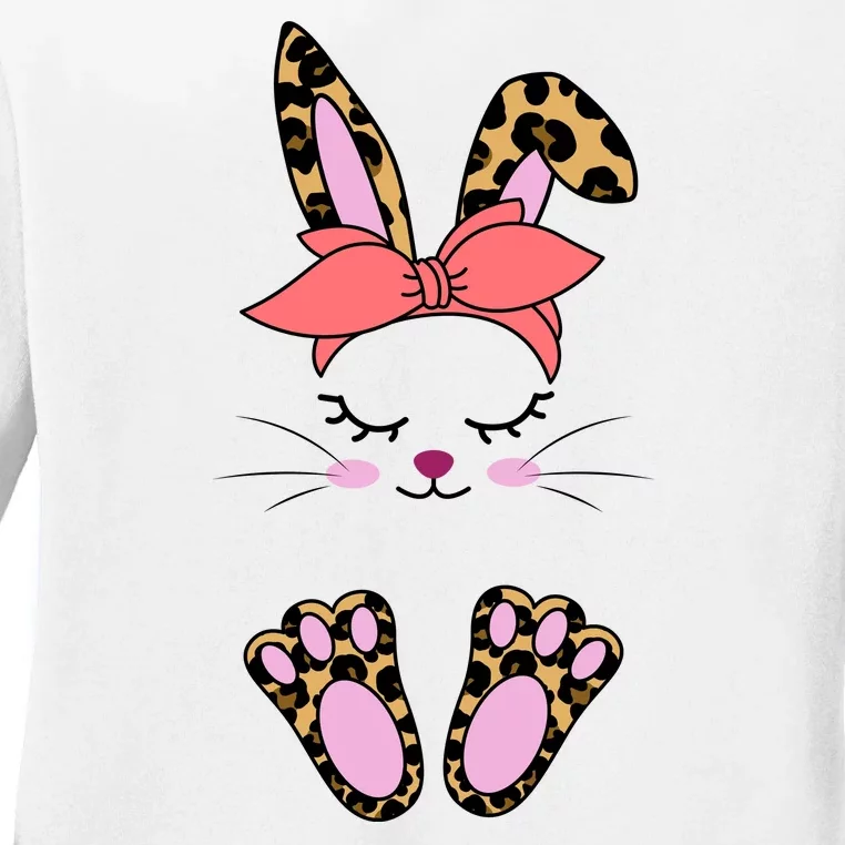 Cute Bunny Easter Holiday Ladies Long Sleeve Shirt