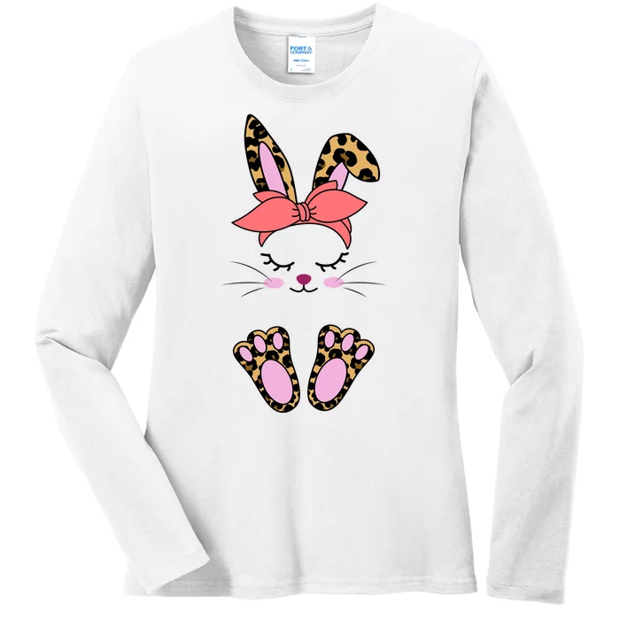 Cute Bunny Easter Holiday Ladies Long Sleeve Shirt