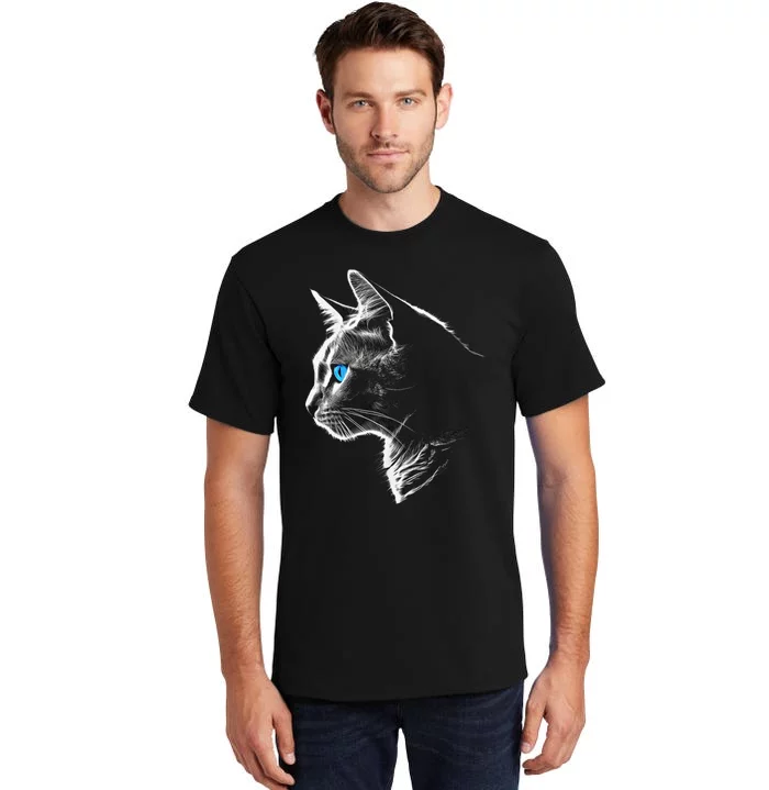 Cat Blue Eyes Pet Animal Art Cat Tall T-Shirt