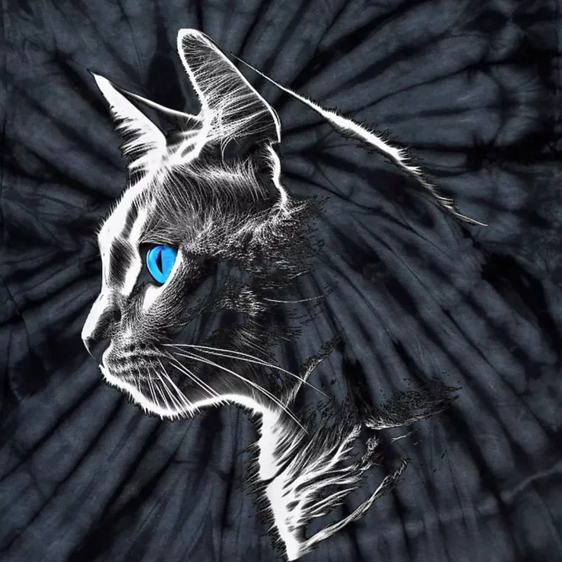 Cat Blue Eyes Pet Animal Art Cat Tie-Dye T-Shirt