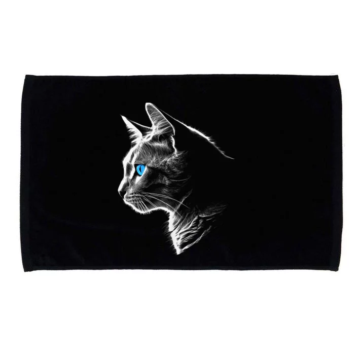 Cat Blue Eyes Pet Animal Art Cat Microfiber Hand Towel