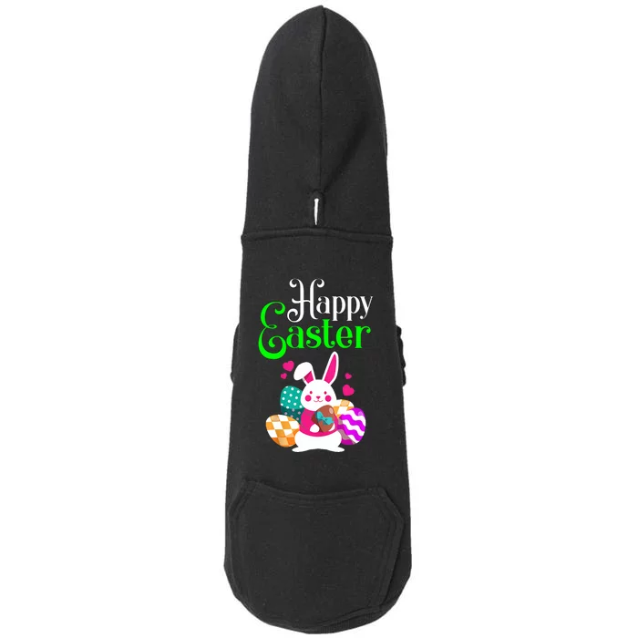 Cute Bunny Eggs Happy Easter Doggie 3-End Fleece Hoodie