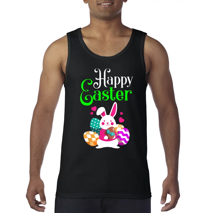 Cute Bunny Eggs Happy Easter Tank Top