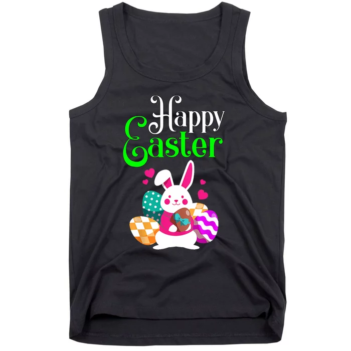 Cute Bunny Eggs Happy Easter Tank Top