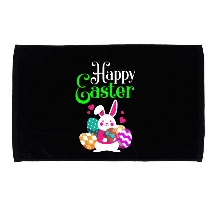 Cute Bunny Eggs Happy Easter Microfiber Hand Towel