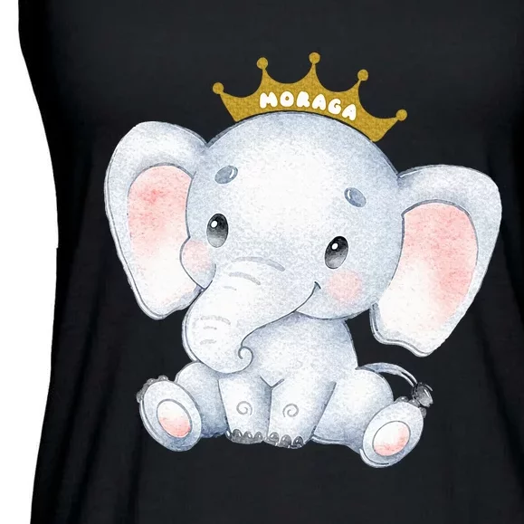 Cute baby elephant crown tiara Ladies Essential Flowy Tank