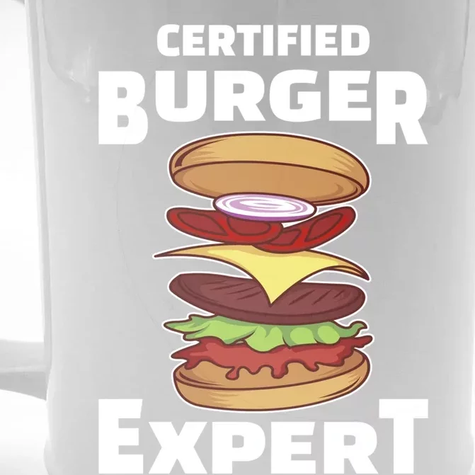 Certified Burger Expert Meat Eater Barbecue Cute Gift Front & Back Beer Stein