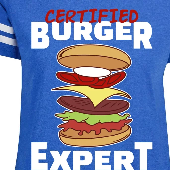 Certified Burger Expert Meat Eater Barbecue Great Gift Enza Ladies Jersey Football T-Shirt