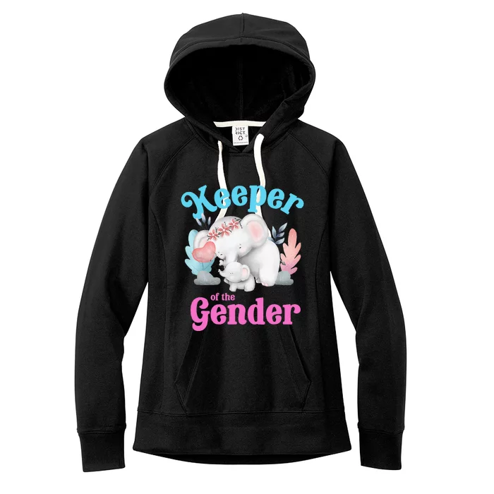 Cute Baby Elephant Keeper Of Gender Baby Reveal Party Idea Women's Fleece Hoodie