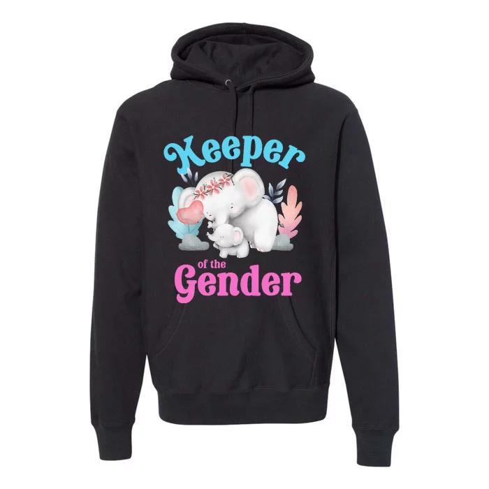 Cute Baby Elephant Keeper Of Gender Baby Reveal Party Idea Premium Hoodie