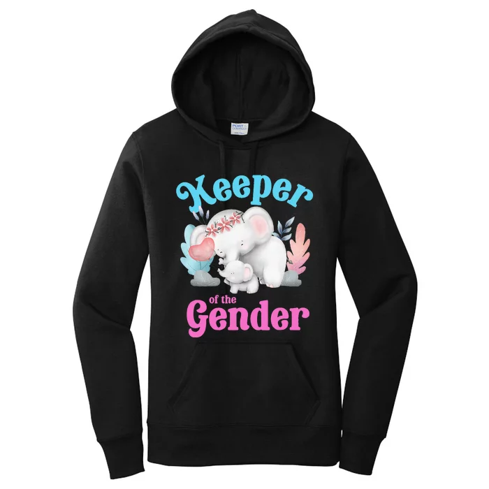 Cute Baby Elephant Keeper Of Gender Baby Reveal Party Idea Women's Pullover Hoodie