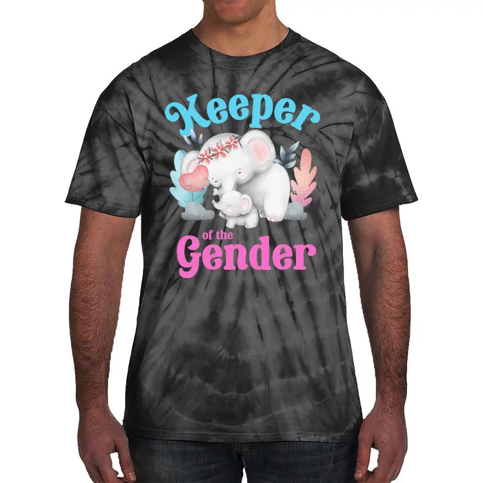 Cute Baby Elephant Keeper Of Gender Baby Reveal Party Idea Tie-Dye T-Shirt