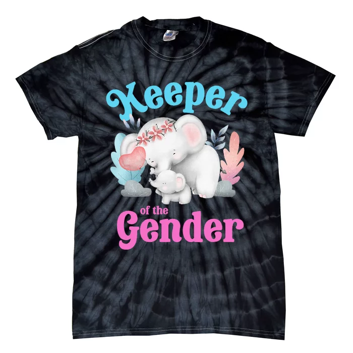 Cute Baby Elephant Keeper Of Gender Baby Reveal Party Idea Tie-Dye T-Shirt