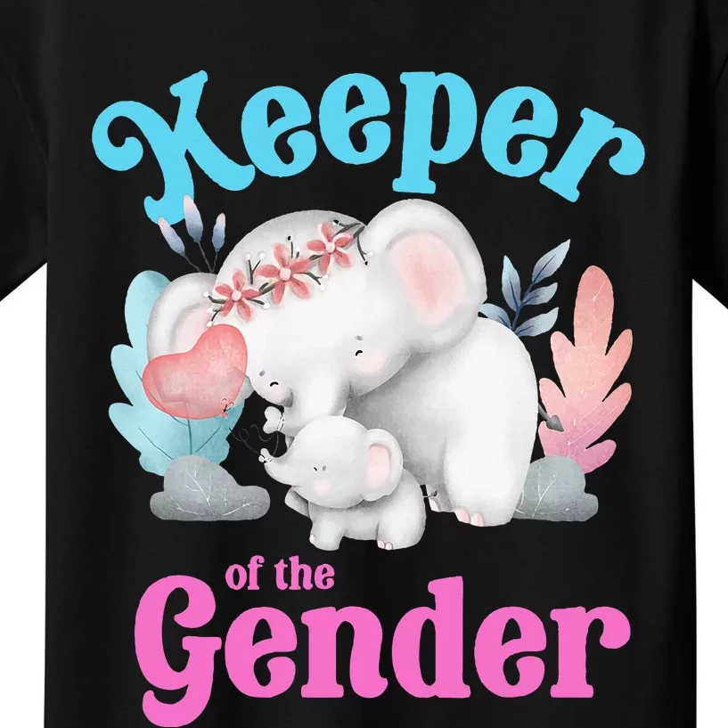 Cute Baby Elephant Keeper Of Gender Baby Reveal Party Idea Kids T-Shirt