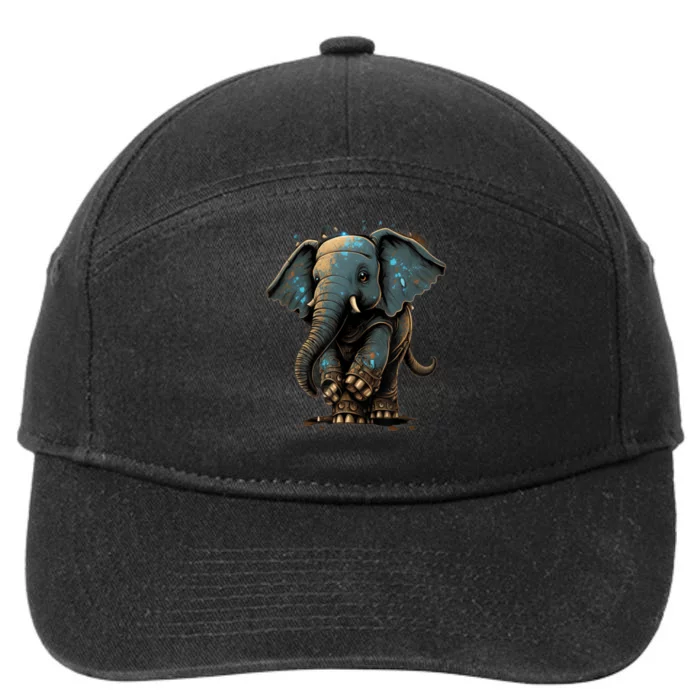 Cute Baby Elephant For People Lovers Elephant 7-Panel Snapback Hat