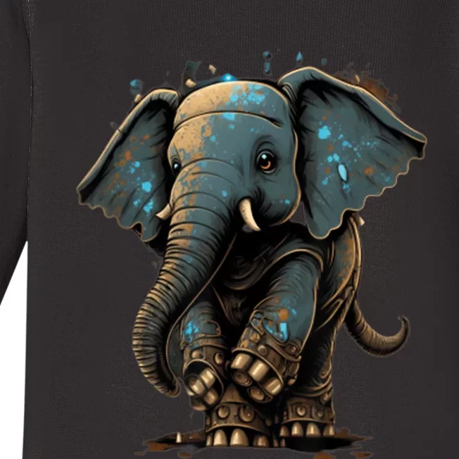 Cute Baby Elephant For People Lovers Elephant Baby Long Sleeve Bodysuit