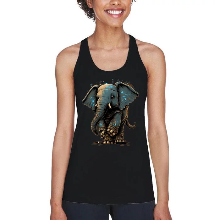 Cute Baby Elephant For People Lovers Elephant Women's Racerback Tank