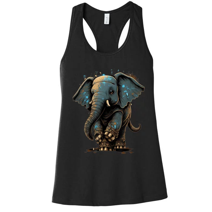 Cute Baby Elephant For People Lovers Elephant Women's Racerback Tank