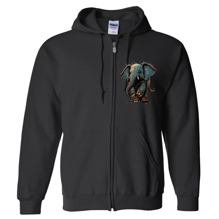 Cute Baby Elephant For People Lovers Elephant Full Zip Hoodie