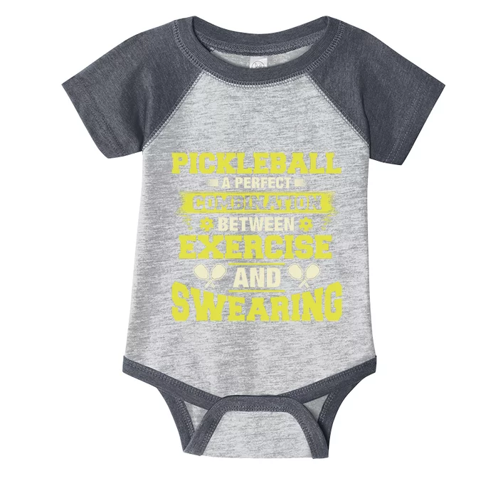 Combination Between Exercise & Swearing Pickleball Infant Baby Jersey Bodysuit