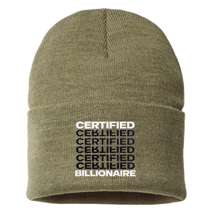 Certified Billionaire Entrepreneur Motivation For Success Sustainable Knit Beanie