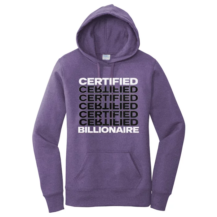 Certified Billionaire Entrepreneur Motivation For Success Women's Pullover Hoodie