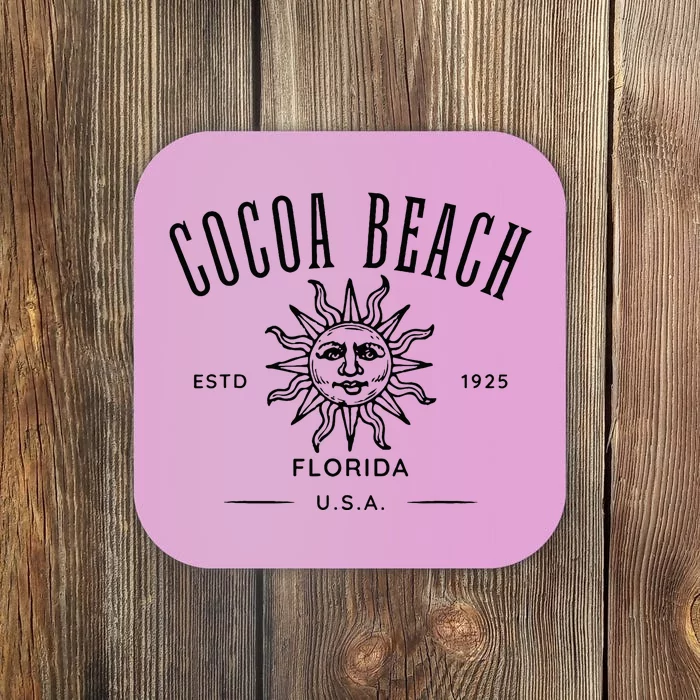 Cocoa Beach Florida Retro Souvenir Coaster