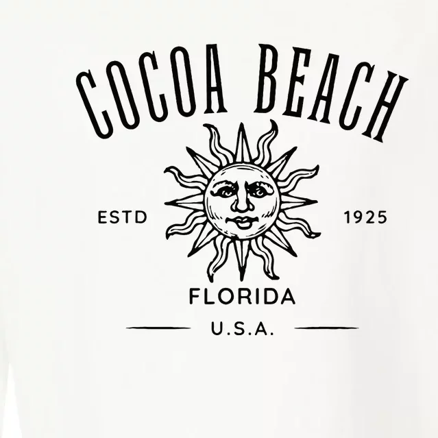 Cocoa Beach Florida Retro Souvenir Cropped Pullover Crew