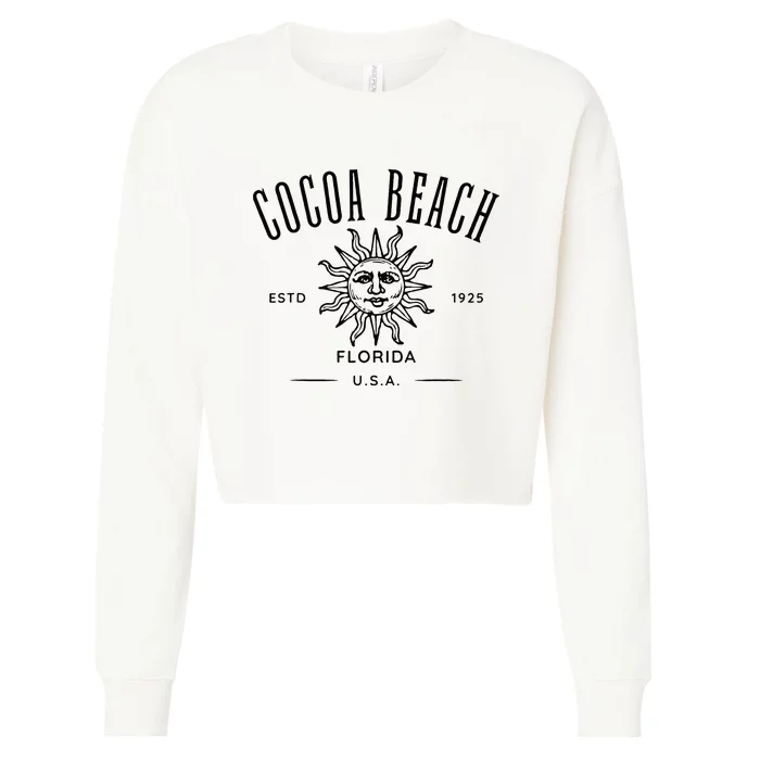 Cocoa Beach Florida Retro Souvenir Cropped Pullover Crew