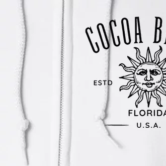 Cocoa Beach Florida Retro Souvenir Full Zip Hoodie