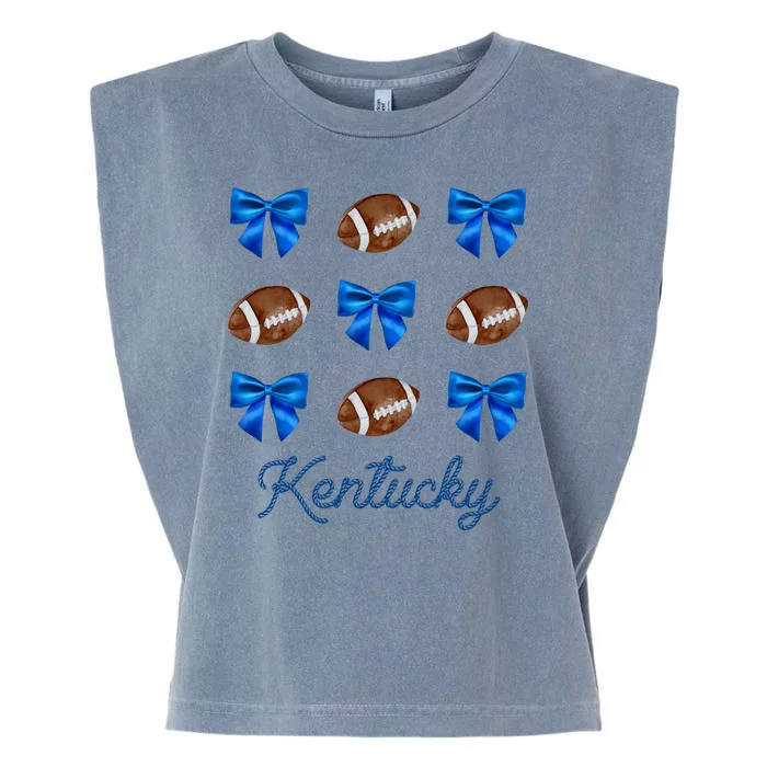 Coquette Bow Football Kentucky Lover Garment-Dyed Women's Muscle Tee