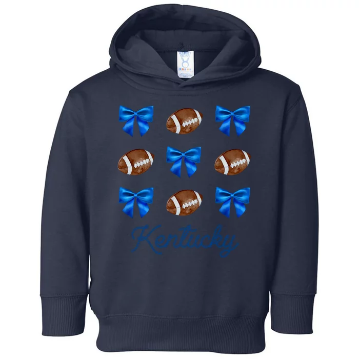 Coquette Bow Football Kentucky Lover Toddler Hoodie