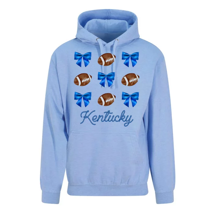 Coquette Bow Football Kentucky Lover Unisex Surf Hoodie