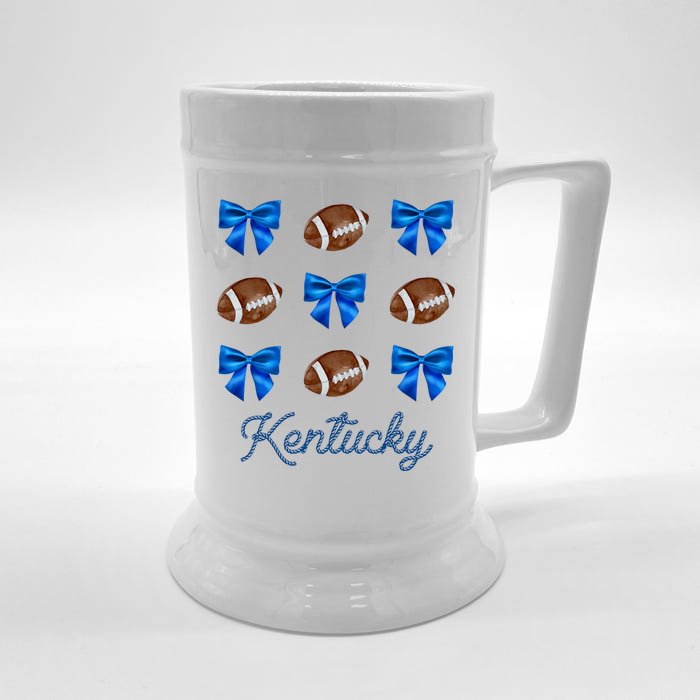 Coquette Bow Football Kentucky Lover Front & Back Beer Stein