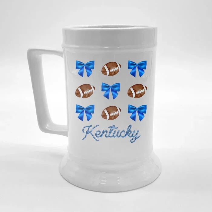 Coquette Bow Football Kentucky Lover Front & Back Beer Stein