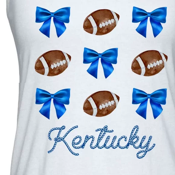 Coquette Bow Football Kentucky Lover Ladies Essential Flowy Tank