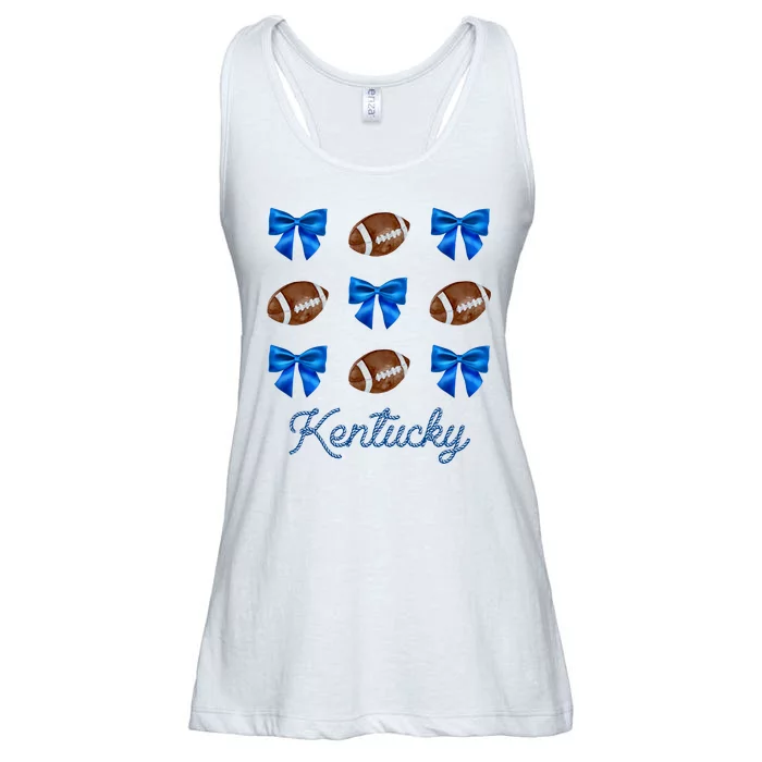 Coquette Bow Football Kentucky Lover Ladies Essential Flowy Tank