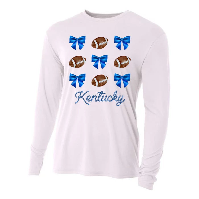 Coquette Bow Football Kentucky Lover Cooling Performance Long Sleeve Crew