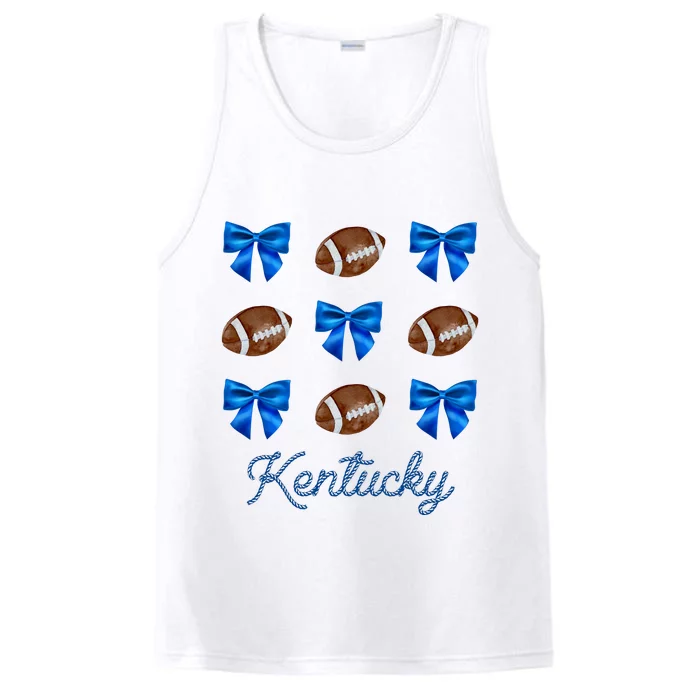 Coquette Bow Football Kentucky Lover Performance Tank