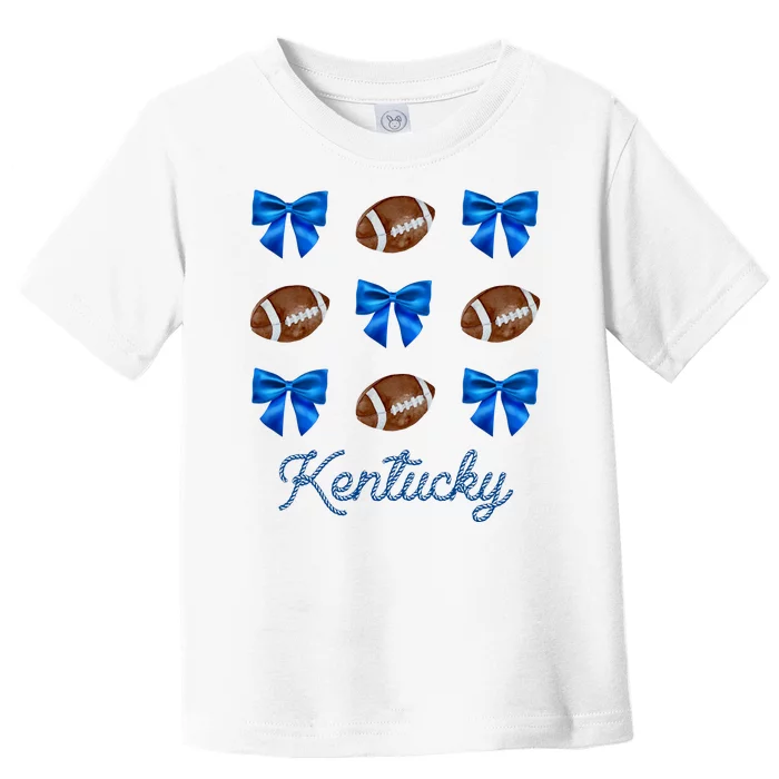 Coquette Bow Football Kentucky Lover Toddler T-Shirt