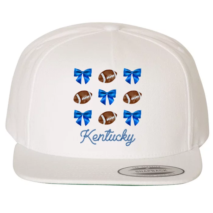 Coquette Bow Football Kentucky Lover Wool Snapback Cap