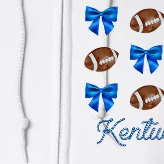 Coquette Bow Football Kentucky Lover Full Zip Hoodie