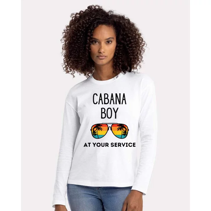 Cabana Boy Funny Summer Pool Party Bartender Bartending Womens Cotton Relaxed Long Sleeve T-Shirt