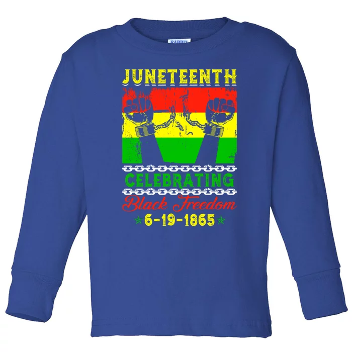 Celebrating Black Freedom 1865 Juneteenth Independence Day Funny Gift Toddler Long Sleeve Shirt