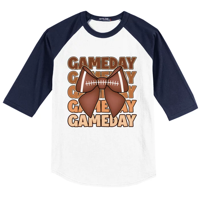 Coqutte Bow Football Game Day Baseball Sleeve Shirt